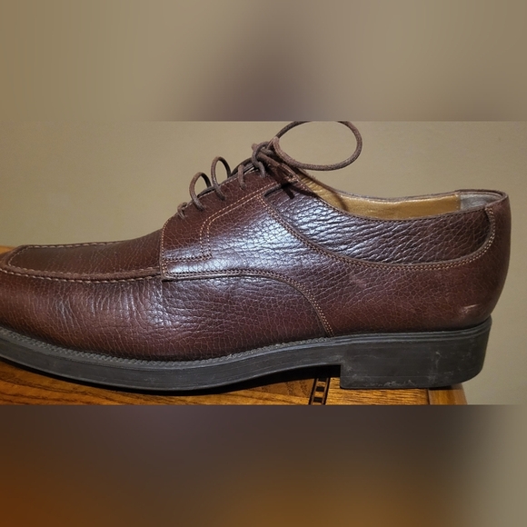 Santoni Brown Leather Oxford Shoe Men's Size 8.5 Made In Italy - Picture 8 of 15